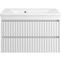 Тумба под раковину Brevita Balaton BAL-06090-01-01П2Я 88 см, подвесная, белый матовый