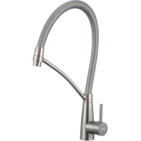 Смеситель для кухни Fmark FS8255L-05 с гибким изливом, сатин