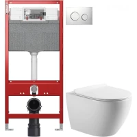 Комплект подвесной унитаз Art&Max Bianchi AM9311CHR/SC + система инсталляции Tece 9300302 + 9240921