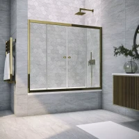 Шторка на ванну Vegas Glass Z2V TUR NOVO 170 05 01 170 см, профиль бронза, стекло прозрачное