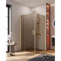 Душевой уголок Cezares Slider SLIDER-AH-1-100-80/90-BR-BORO 80-90x99,5 см, профиль золотой матовый, стекло бронза