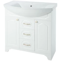 Тумба с раковиной белый глянец 76 см Bellezza Тиффани 4630512110018 + 4620008197470