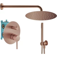 Душевой комплект Plumberia Selection IXO KITXO18RS 250 мм, со смесителем, медь матовая