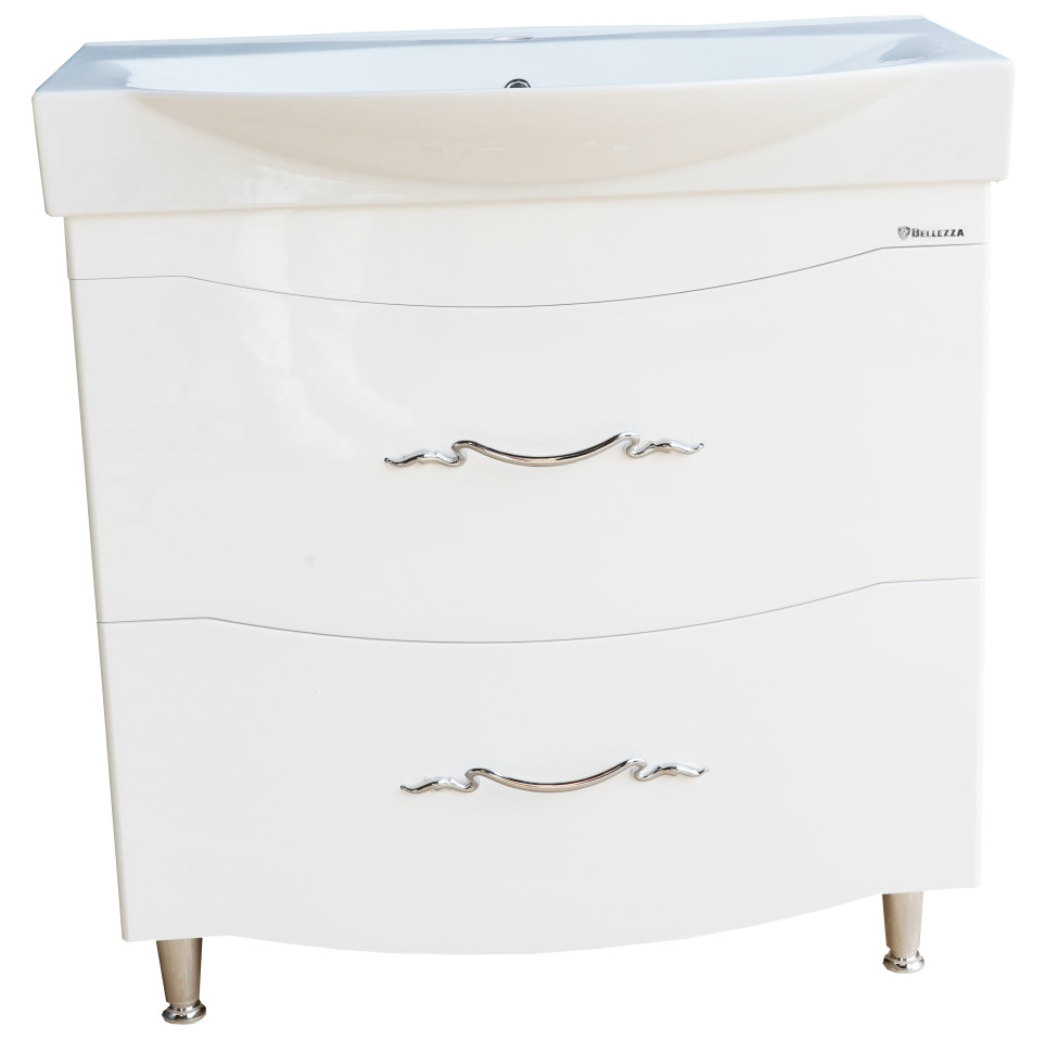 тумба с раковиной bellezza рио 90 l белая
