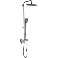 Душевая система Gappo G2491-9 280x190 мм, с термостатом, оружейная сталь