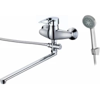 Смеситель для ванны D-Lin D140422-6 универсальный, с душевым гарнитуром, хром