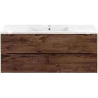 Тумба с раковиной темное дерево 121,5 см Vincea Mia VMC-2MC120RW + VBS-13120