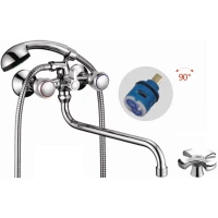 Смеситель для ванны D-Lin D146809 универсальный, с душевым гарнитуром, хром