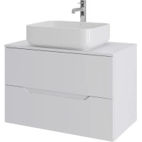 Тумба с раковиной Orange Line Li-80TuwMDF+B05-500W 80,2 см, подвесная, со столешницей, белый матовый