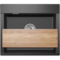 Кухонная мойка Granula 5804, ШВАРЦ 58x50 см, черный металлик