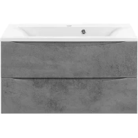 Тумба с раковиной бетон 90 см Vincea Mia VMC-2MA900BT + VCB-3M900W