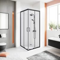 Душевой уголок Good Door Cube CR-100-C-B КУ00021 100x100 см, профиль черный матовый, стекло прозрачное