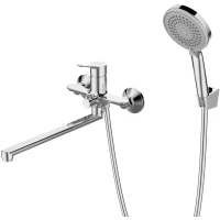 Смеситель для ванны Lemark Siberia LMF-7021B-C универсальный, с душевым гарнитуром, хром