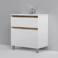 Тумба с раковиной белый глянец 80 см Am.Pm X-Joy M85AFSX0802WG + M85AWCC0802WG