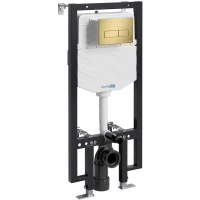 Инсталляция для унитаза WasserKRAFT Vils 56 56TLT.010.ME.MG03 с кнопкой смыва, золотой матовый