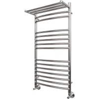 Полотенцесушитель водяной Point Альфа Премиум с полкой П14 PN05150SP 1000x532, хром