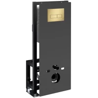 Инсталляция для унитаза WasserKRAFT Glan 66 66TLT.010.ME.BL.MG03 с кнопкой смыва, золотой матовый