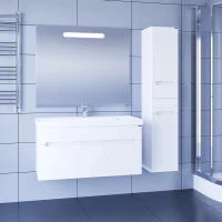 Комплект мебели белый глянец 100 см Санта Лондон 224008L + CLASSIC100M + 900521