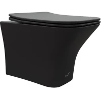 Унитаз подвесной Ceruttispa Vettore Aria CT7506 безободковый, с сиденьем микролифт, черный матовый