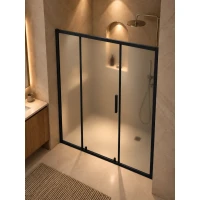 Душевая дверь MaybahGlass MGD-2783-6 185 см, профиль черный матовый, стекло сатин