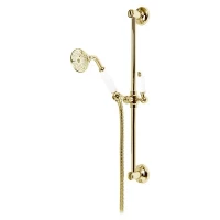 Душевой гарнитур золото 24 карат, ручка белая Cezares First FIRST-SD-03/24-Bi