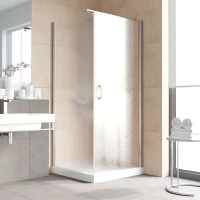 Душевой уголок Vegas Glass EP-Fis LUX 90*80 08 02 R 90x80 см R, профиль хром, стекло шиншилла