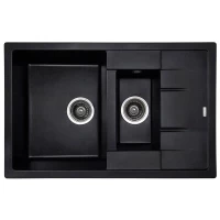 Кухонная мойка Kaiser черный мрамор KG2M-7850-BP