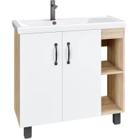 Тумба с раковиной дуб сонома/белый матовый 81 см Grossman Флай 108001 + 30469