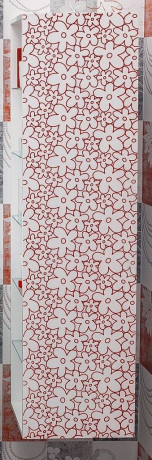 Пенал подвесной белый красная патина/белый глянец R Sanflor Санфлор H0000000575