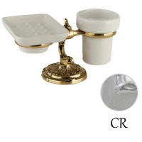 Стакан и мыльница настольные хром Art&Max Barocco Crystal AM-1789-Cr-C