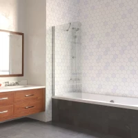 Шторка на ванну Vegas Glass EV LUX ST 76 08 crystalvision L 76 см L, профиль хром, стекло прозрачное