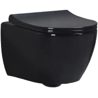 Унитаз подвесной beWash Bogen 88303206 безободковый, с сиденьем микролифт, черный глянец