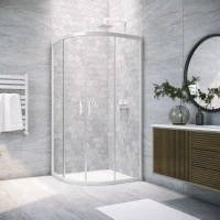 Душевой уголок Vegas Glass ZS Novo h2000 120 01 01 120x120 см, профиль белый, стекло прозрачное