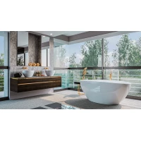 Ванна из литьевого мрамора Whitecross Onyx A 0204.160075.100 160x75 см, отдельностоящая, белый глянец