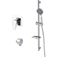 Смеситель для душа Aquatek Вега AQ1076CR встраиваемый, с душевым гарнитуром, хром