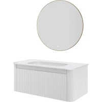 Комплект мебели Armadi Art Voi Matt White 782-100-R-MW + 786-100-MW без отв. + 545-80-G 102 см, подвесной, белый матовый