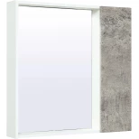 Изображение товара зеркальный шкаф 75x75 см серый бетон/белый l/r runo манхэттен 00-00001017