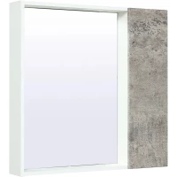 Зеркальный шкаф 75x75 см серый бетон/белый L/R Runo Манхэттен 00-00001017