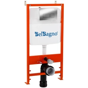 Изображение товара инсталляция для унитаза belbagno bb026 + bb041cr  с кнопкой смыва, хром