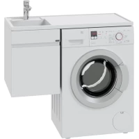 Тумба под раковину Санта Марс 700320 38 см, подвесная, над стиральной машиной, белый глянец