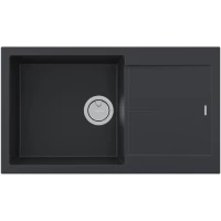 Кухонная мойка Paulmark Acrystone Extensio Anthracite PM988650-AN 86x50 см, антрацит