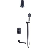 Душевой комплект Bronze De Luxe Scandi 14582-501B 80 мм, со смесителем, черный матовый