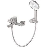 Смеситель для ванны Wonzon & Woghand Solo WW-639032-1-BN с душевым гарнитуром, никель матовый