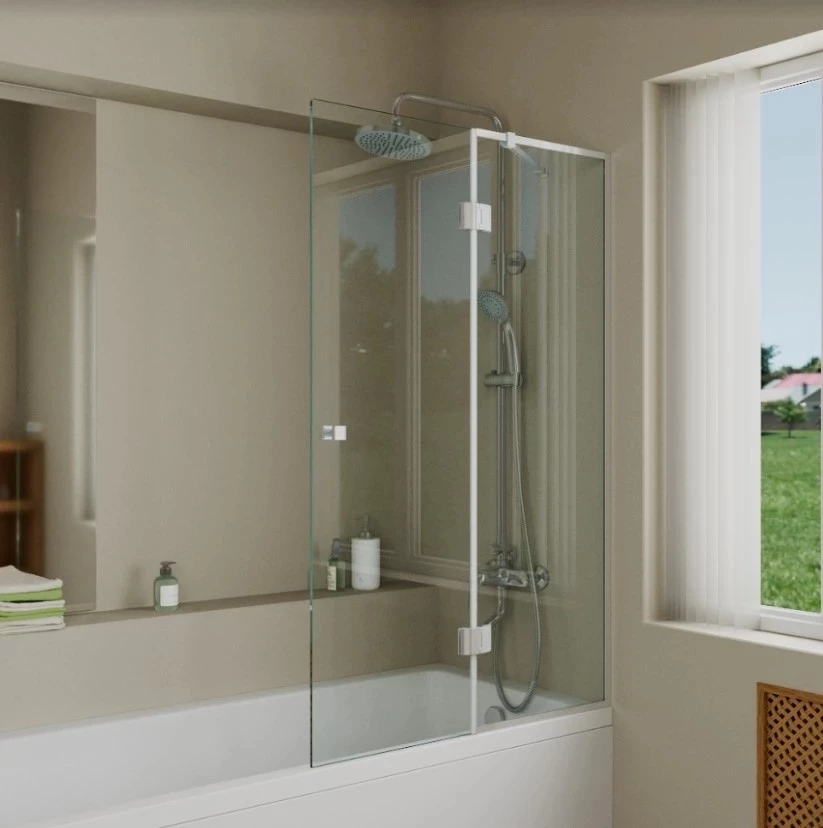 Шторка для ванны 90 см D&K Matrix DG1109001 прозрачное душевая шторка на ванну veconi palau pl 73bl 900х1500 мм прозрачное стекло 4 мм