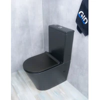 Унитаз-компакт GID Tr2179BM безободковый, с сиденьем микролифт, черный матовый
