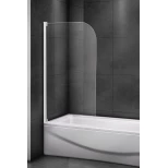 Изображение товара шторка на ванну cezares relax relax-v-1-80/140-c-bi 80 см, профиль белый глянец, стекло прозрачное