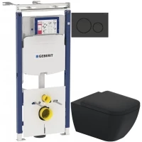 Комплект подвесной унитаз Duravit Happy D.2 2222098900 + 0064591300 + система инсталляции Geberit 111.362.00.5 + 115.882.DW.1
