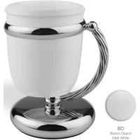 Стакан для зубных щеток Stil Haus Giunone G718(03) настольный, хром/белый матовый