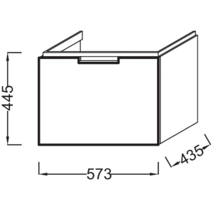 Изображение товара тумба серый антрацит глянец  57,3 см jacob delafon reve eb1130-442