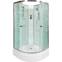 Душевая кабина 100x100x208 см Deto EM2710N матовое с прозрачным узором